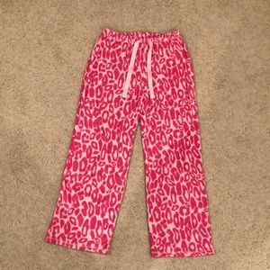 GAP KIDS FLEECE CHEETAH PRINT PINK PAJAMA BOTTOM PANT